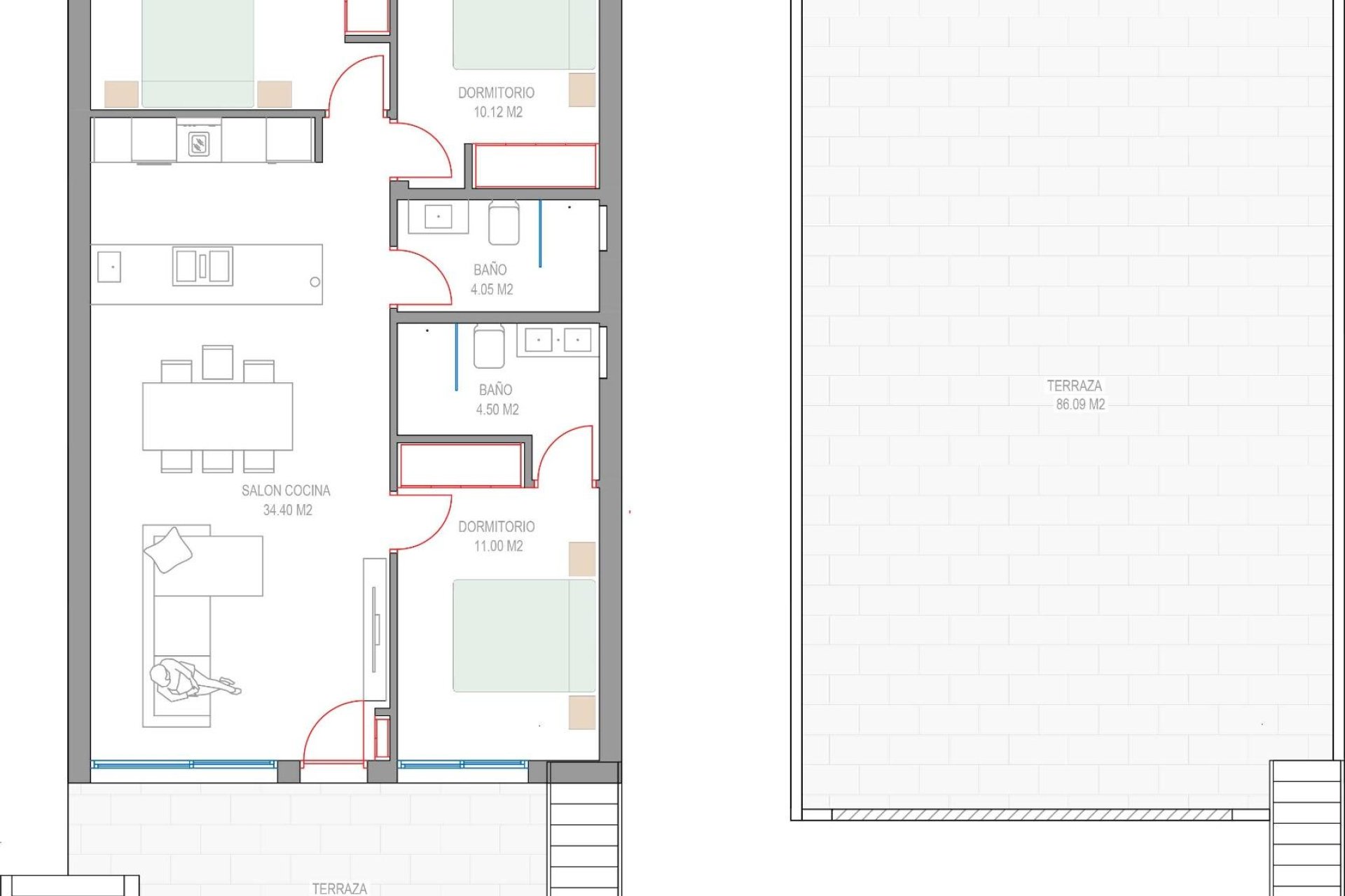 Nieuwbouw  - Bungalow - Pilar de la Horadada - Parque del Mediterraneo